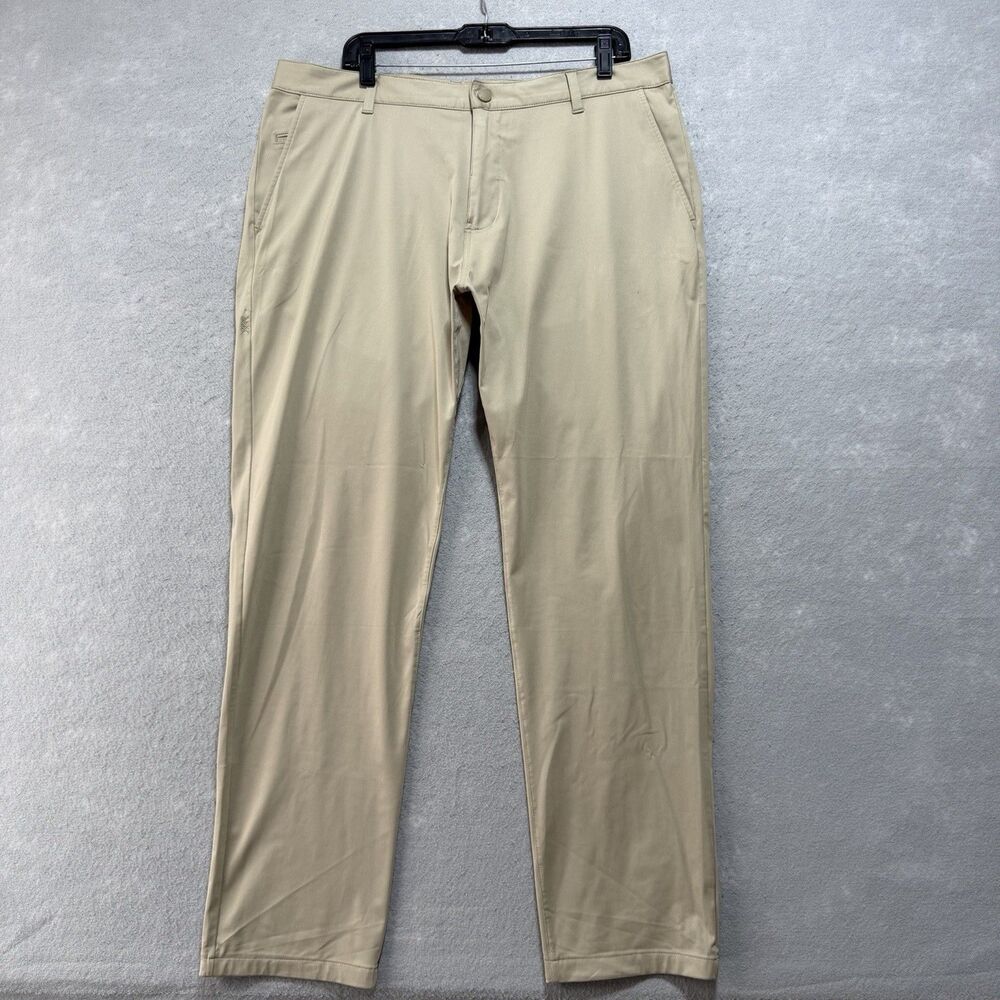 Rhone Classic Pants Mens Size 38 Beige Straight Leg Tech Trousers 100161